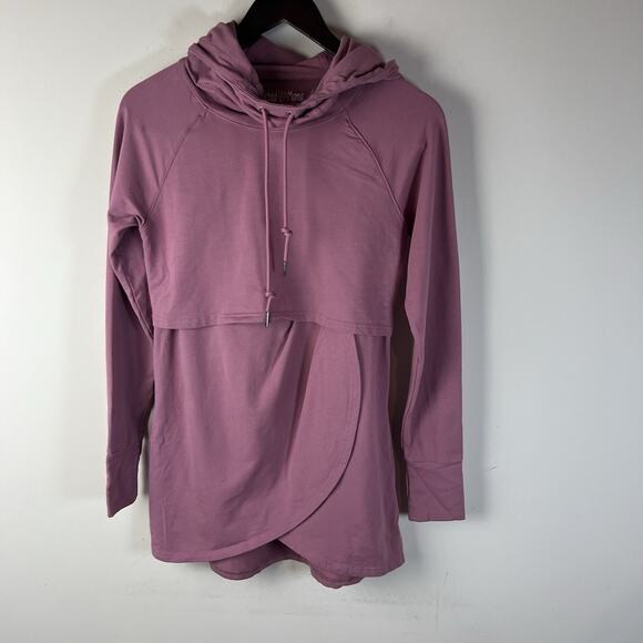 Latched Mama Tops - Latched Mama Small Nursing Hoodie Petal Wrap Front Pockets Sweatshirt EUC